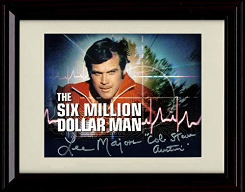8x10 Framed The Six Million Dollar Man - Lee Majors - Autograph Replica Print Framed Print - Television FSP - Framed   