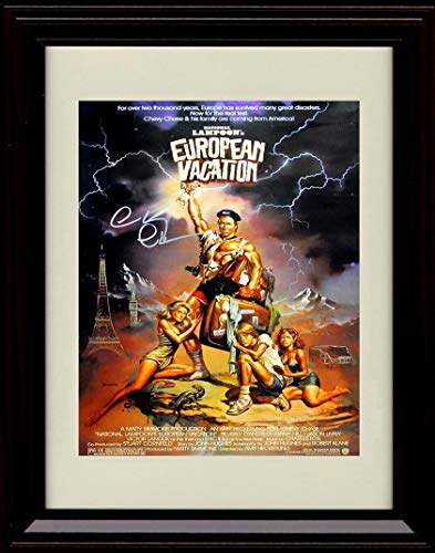8x10 Framed National Lampoons European Vacation - Chevy Chase Autograph Replica Print Framed Print - Movies FSP - Framed   