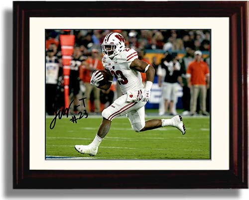 Framed 8x10 Wisconsin Badgers - Jonathan Taylor - TD Run - Autograph Replica Print Framed Print - College Football FSP - Framed   