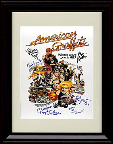 8x10 Framed American Grafitti - Cast Signed Autograph Replica Print Framed Print - Movies FSP - Framed   