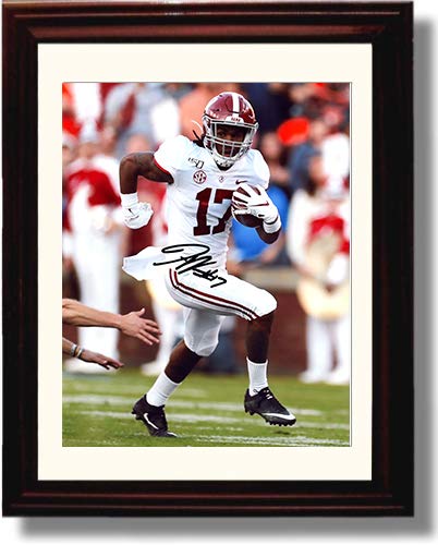 Unframed Jaylen Waddle "On The Run" Alabama Crimson Tide Autograph Replica Print Unframed Print - College Football FSP - Unframed   