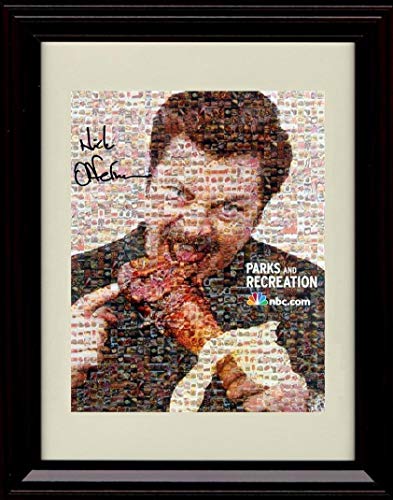 16x20 Framed Parks and Recreation - Nick Offerman Portrait - Autograph Replica Print Gallery Print - Television FSP - Gallery Framed   