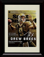 16x20 Framed Drew Brees - SI - Autograph Replica Print Gallery Print - Pro Football FSP - Gallery Framed   