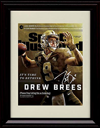 16x20 Framed Drew Brees - SI - Autograph Replica Print Gallery Print - Pro Football FSP - Gallery Framed   
