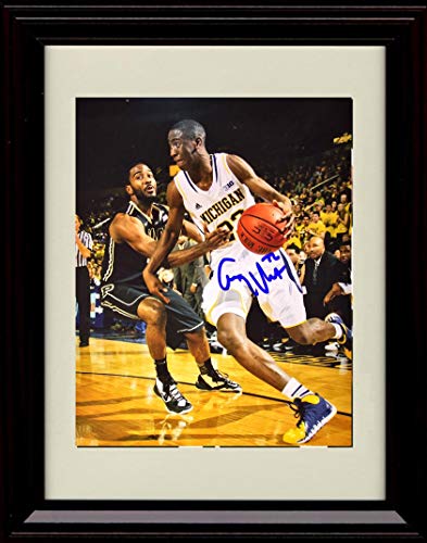 Framed 8x10 Caris Levert - Driving to the Rim - Autograph Replica Print - Michigan Wolverines Framed Print - College Basketball FSP - Framed   