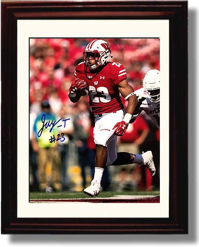 Framed 8x10 Wisconsin Badgers - Jonathan Taylor On The Run - Autograph Replica Print Framed Print - College Football FSP - Framed   