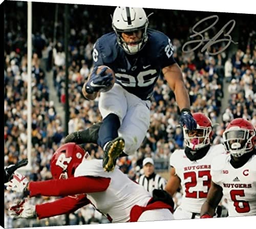 Saquon Barkley Canvas Wall Art - Leaping over the Line - Penn State Canvas - College Football FSP - Canvas   