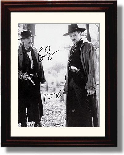 8x10 Framed Tombstone Autograph Replica Print - Val Kilmer and Kurt Russell Framed Print - Movies FSP - Framed   