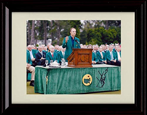 Framed Jordan Spieth Autograph Replica Print - Gray Sweater with Blue Shirt Framed Print - Golf FSP - Framed   