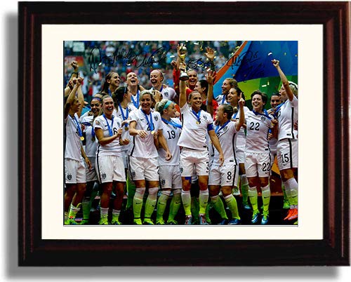 8x10 Framed 2015 US Women's World Cup Team - Alex Morgan Autograph Replica Print Framed Print - Soccer FSP - Framed   