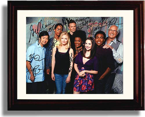 16x20 Framed Cast of Community Autograph Replica Print Gallery Print - Television FSP - Gallery Framed   