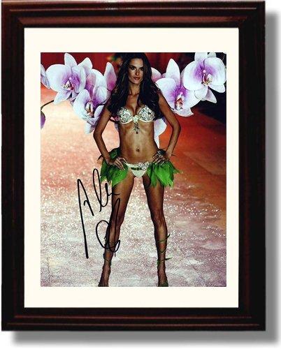 Framed 8x10 Alessandra Ambrosio Autograph Replica Print - Runway Model Framed Print - Celebrity FSP - Framed   