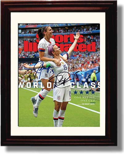 8x10 Framed US Women's Soccer World Cup - Alex Morgan & Megan Rapinoe SI Autograph Replica Print Framed Print - Soccer FSP - Framed   