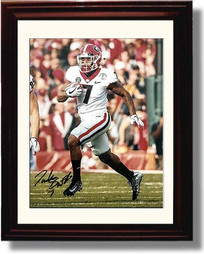 Unframed Georgia Football - D'Andre Swift - On The Run - Autograph Replica Print Unframed Print - College Football FSP - Unframed   