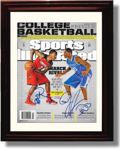 Framed 8x10 John Randle and Russ Smith Sports Illustrated Autograph Replica Print - Louisville vs Kentucky Pre-Season Framed Print - College Basketball FSP - Framed   