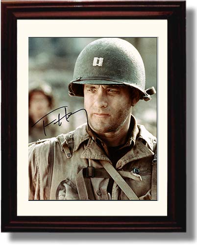 8x10 Framed Tom Hanks - Saving Private Ryan Autograph Replica Print Framed Print - Movies FSP - Framed   