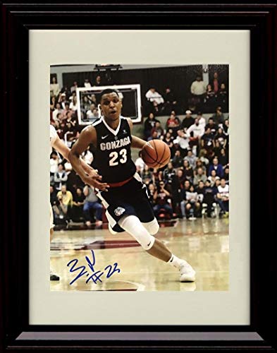 Framed 8x10 Zach Norvell - Gonzaga Bulldogs - Autograph Replica Print Framed Print - College Basketball FSP - Framed   