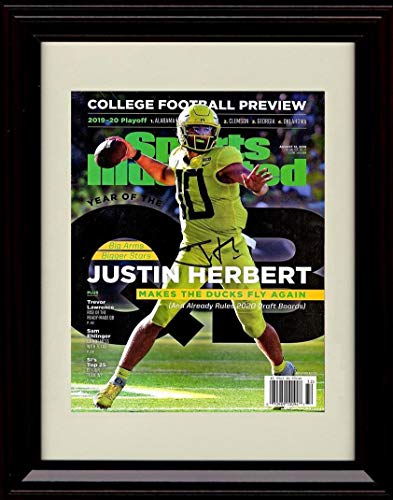 Unframed Justin Herbert Oregon Ducks SI Autograph Replica Print Unframed Print - College Football FSP - Unframed   