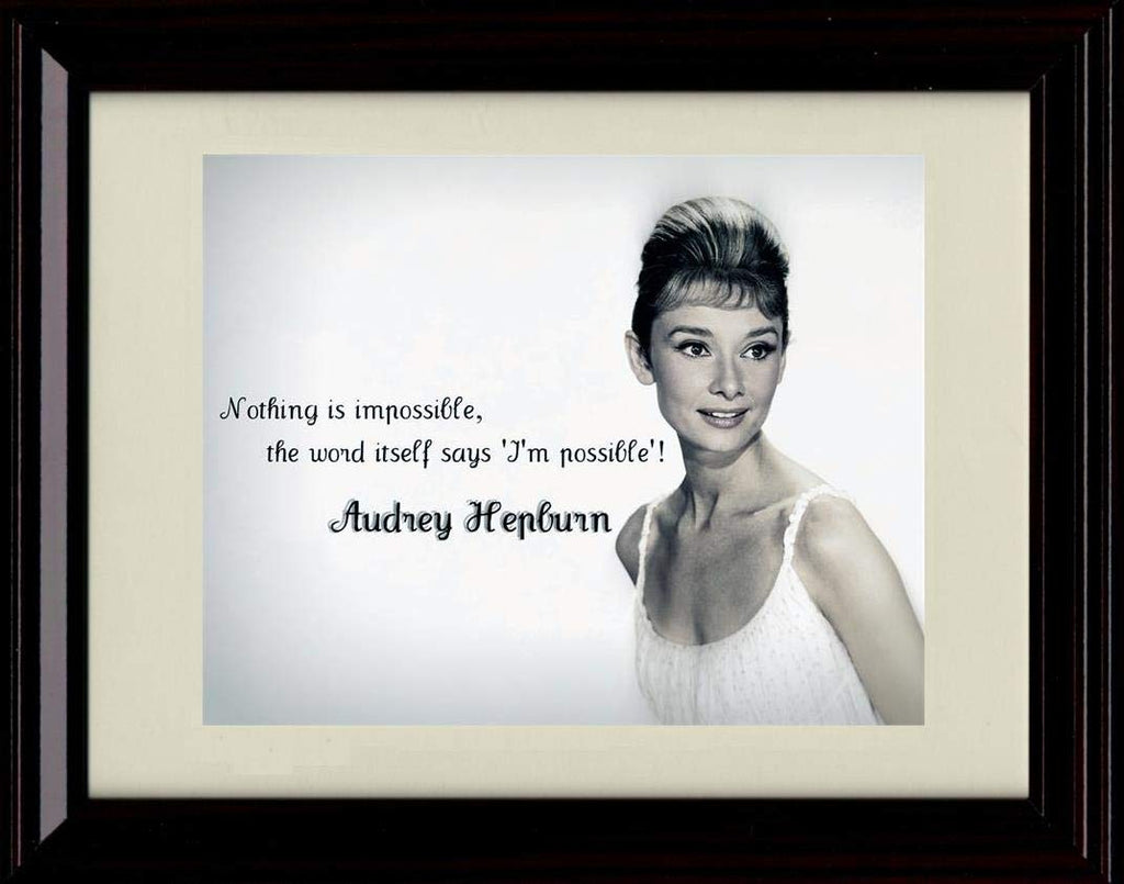 Framed Audrey Hepburn Quote - Nothing is Impossible Framed Print - Other FSP - Framed   