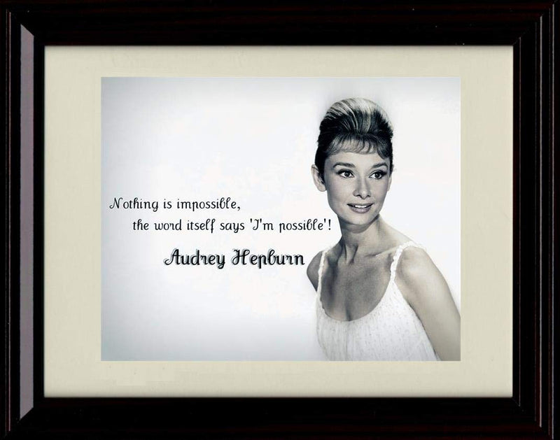 16x20 Framed Audrey Hepburn Quote - Nothing is Impossible Gallery Print - Other FSP - Gallery Framed   