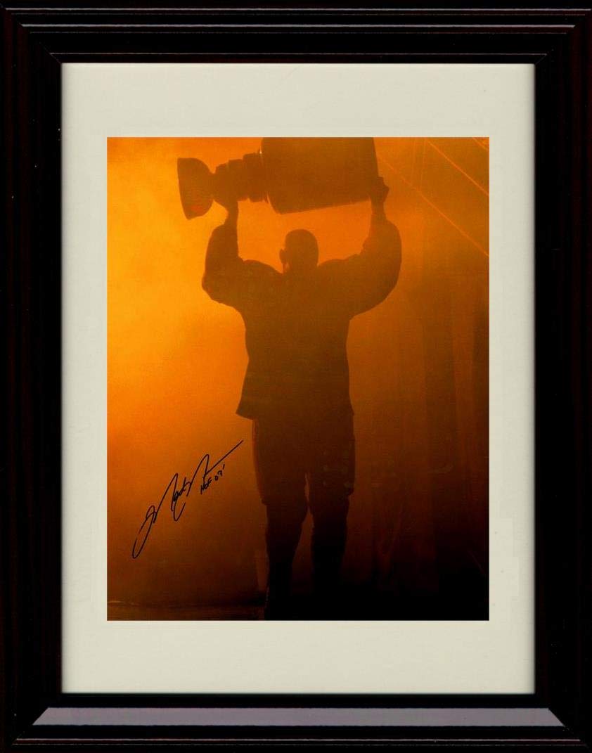 8x10 Framed Mark Messier Autograph Replica Print - Retirement Night w Stanley Cup Framed Print - Hockey FSP - Framed   