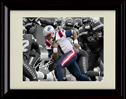 16x20 Framed Cam Newton - On The Run - Autograph Replica Print Gallery Print - Pro Football FSP - Gallery Framed   
