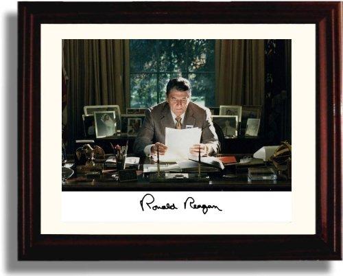 8x10 Framed Ronald Reagan Autograph Promo Print Framed Print - History FSP - Framed   