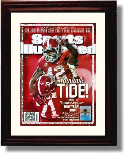 Alabama Crimson Tide 2013 National Champs "Yule Tide" Framed 8x10 SI Eddie Lacy Autograph Framed Print - College Football FSP - Framed   