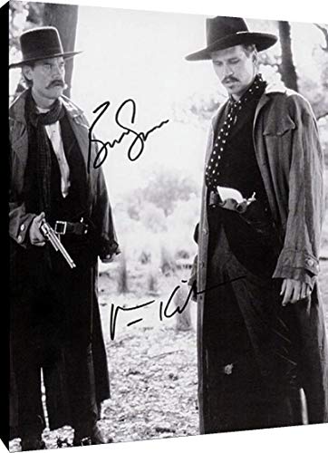 Canvas Wall Art:  Tombstone Autograph Print - Kurt Russell and Val Kilmer Canvas - Movies FSP - Canvas   