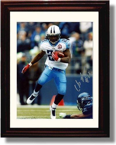 8x10 Framed Chris Johnson - Tennessee Titans Autograph Promo Print - Elusive Back Framed Print - Pro Football FSP - Framed   