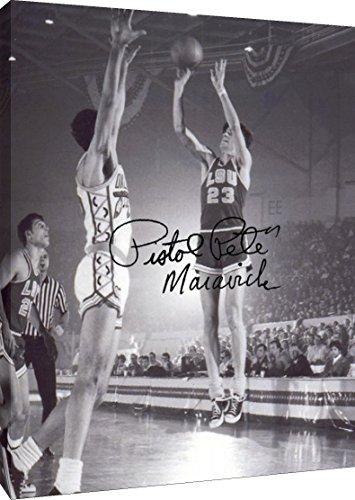 Metal Wall Art:   Pete Maravich LSU Tigers Autograph Print - Pistol Pete Metal - College Basketball FSP - Metal   