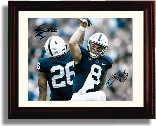 Framed 8x10 Trace McSorley and Saquon Barkley Framed 8x10 Autograph Promo Print - Penn State Framed Print - College Football FSP - Framed   