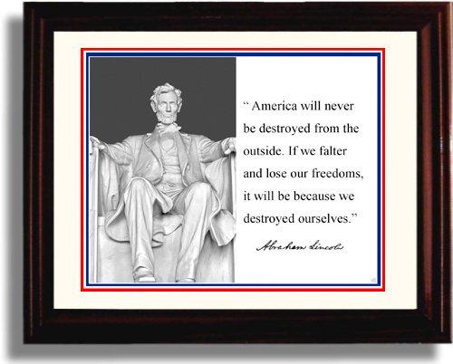 Unframed Abe Lincoln Autograph Promo Print - Presidential Quote Unframed Print - History FSP - Unframed   