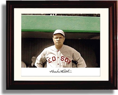 Framed 8x10 Babe Ruth Autograph Replica Print Framed Print - Baseball FSP - Framed   