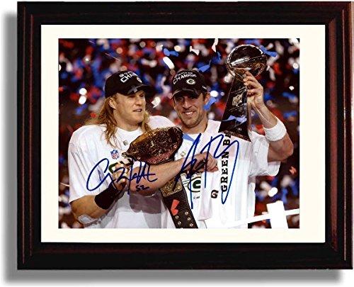 Unframed Aaron Rodgers & Clay Matthews- Green Bay Packers "Championship Belt & Trophy" Autograph R... Unframed Print - Pro Football FSP - Unframed   