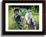 Framed Walking Dead Autograph Promo Print - Norman Reedus and Emily Kinney Framed Print - Television FSP - Framed   