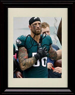 8x10 Framed Chris Long - Philadelphia Eagles Autograph Promo Print - Hand over Heart during Anthem! Framed Print - Pro Football FSP - Framed   