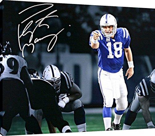 Canvas Wall Art:   Peyton Manning at The Line Autograph Print Canvas - Pro Football FSP - Canvas   