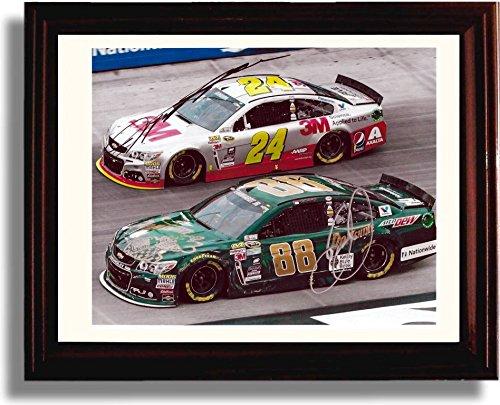 8x10 Framed NASCAR Dale Earnhardt Jr. and Jeff Gordon Autograph Promo Print Framed Print - NASCAR FSP - Framed   