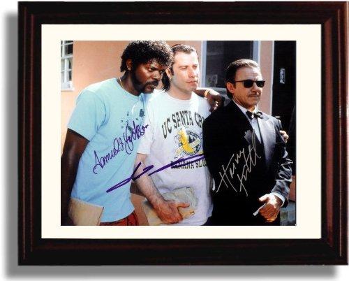 8x10 Framed Samuel L Jackson and John Travolta Autograph Promo Print - Pulp Fiction - Vacation Clothes Framed Print - Movies FSP - Framed   