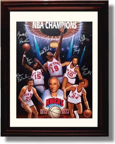 8x10 Framed 1972-73 New York Knicks Team Autograph Promo Print - New York Knicks - Champions Framed Print - Pro Basketball FSP - Framed   