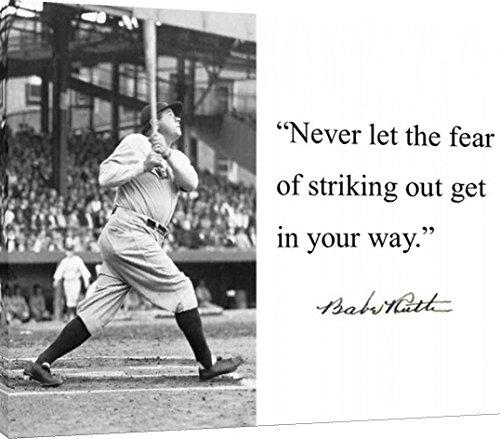 Canvas Wall Art:   Babe Ruth - New York Yankees - Quote and Autograph Print Canvas - Baseball FSP - Canvas   