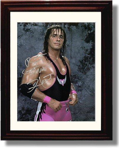 8x10 Framed Bret Hart Autograph Promo Print Framed Print - Wrestling FSP - Framed   
