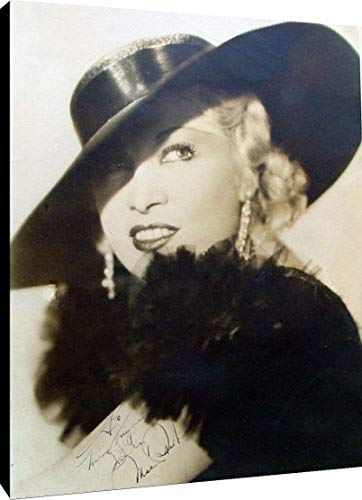 Floating Canvas Wall Art:  Mae West Autograph Print Floating Canvas - Movies FSP - Floating Canvas   