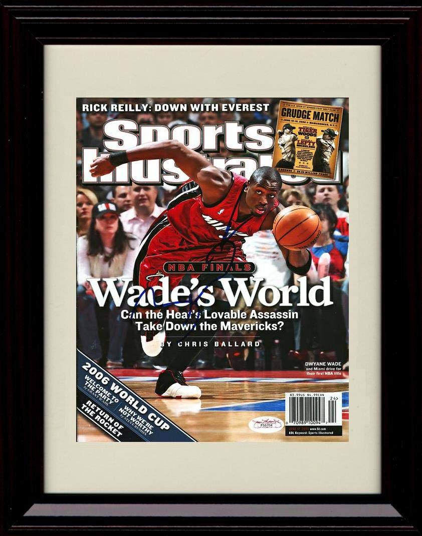 8x10 Framed Dwyane Wade Autograph Replica Print - Sports Illustrated Wades World - Miami Heat Framed Print - Pro Basketball FSP - Framed   