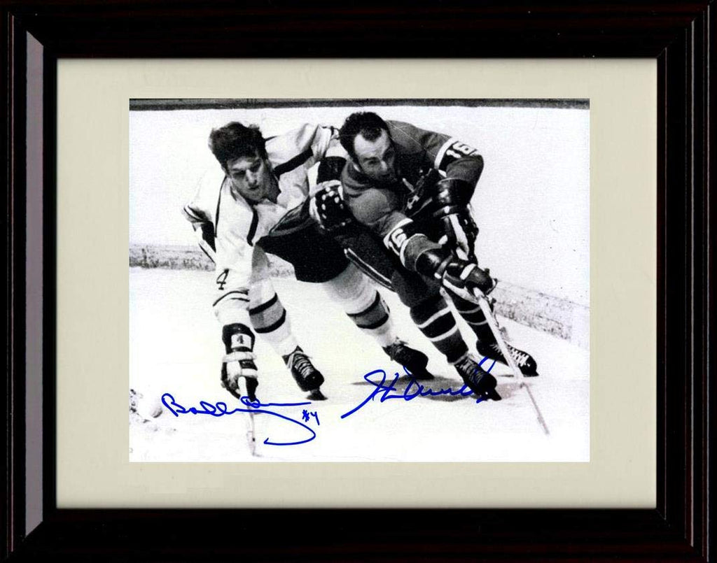 Unframed Bobby Orr and Henri Richard Autograph Replica Print - Boston Bruins VS Montreal Canadiens Unframed Print - Hockey FSP - Unframed   