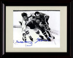 8x10 Framed Bobby Orr and Henri Richard Autograph Replica Print - Boston Bruins VS Montreal Canadiens Framed Print - Hockey FSP - Framed   