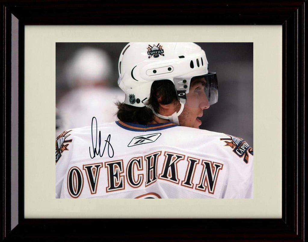 Framed Alexander Ovechkin Autograph Replica Print - Washington Capitals - White Jersey Framed Print - Hockey FSP - Framed   