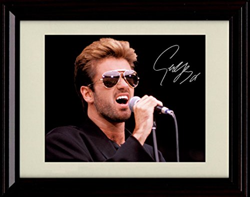 8x10 Framed George Michael - Mic - Autograph Promo Print Framed Print - Music FSP - Framed   