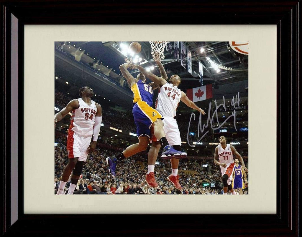 16x20 Framed Chuck Hayes Autograph Replica Print - Blocking Shot - Raptors Gallery Print - Pro Basketball FSP - Gallery Framed   